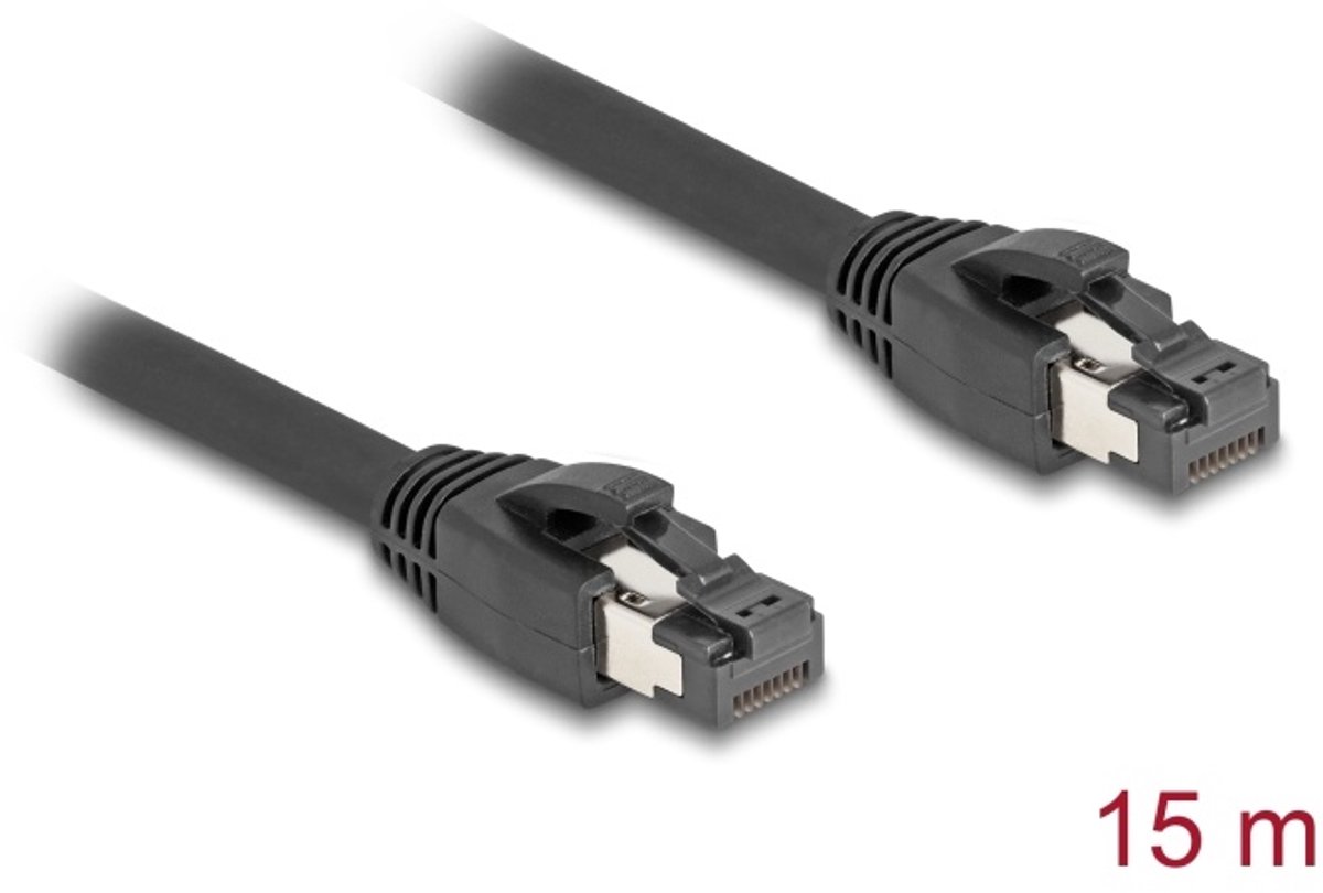 RJ45 Netzwerkkabel Cat.8.1 S/FTP 15 m bis 40 Gbps schwarz - Network - CAT 8