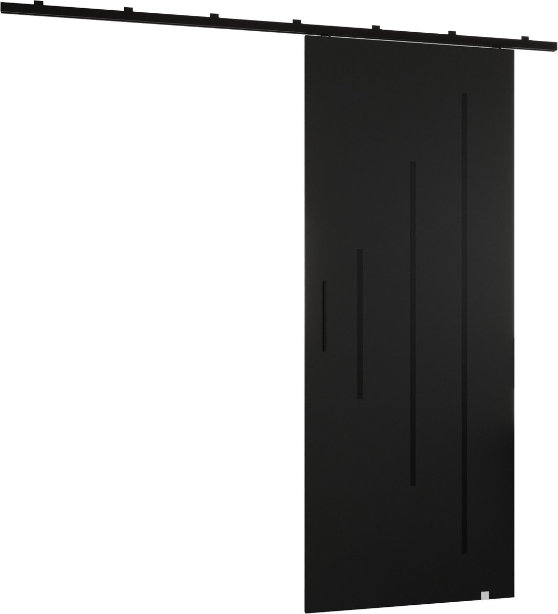 Schuifdeursysteem met rail - Loftdeur met wandmontage - 90x204cm - AVANTI Y - Zwart