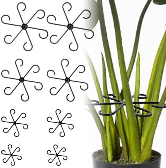 Relaxdays plantensteunen, metaal, set van 6, plantenstokken met Relaxdays plantensteunen, metaal, set van 6, plantenstokken met