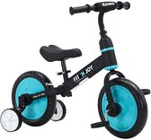 Bol.com PolderGoods - 4 in 1 Loopfiets jongens 2 jaar tot 5 jaar- peuterfiets - Verstelbaar zadel - Met Pedalen en Zijwieltjes -... aanbieding
