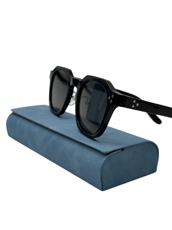 Gepolariseerde Retro Zonnebril - Full Black - Stijlvolle & UV400 Bescherming - Anti-Reflectie Lenzen - Lichtgewicht - Comfortabel - Inclusief Luxe brillenkoker — afbeelding 3
