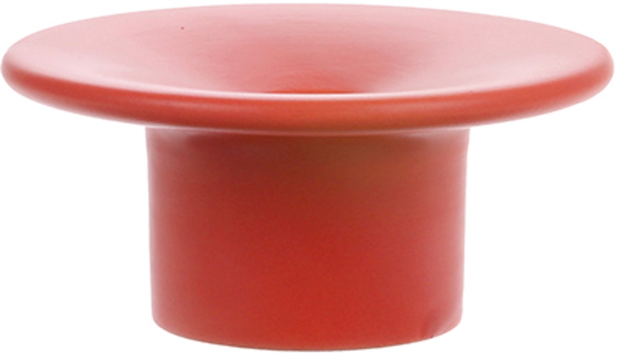 HK living Keramiek - Set van 2 Kaarsenstandaard - Mat Rood