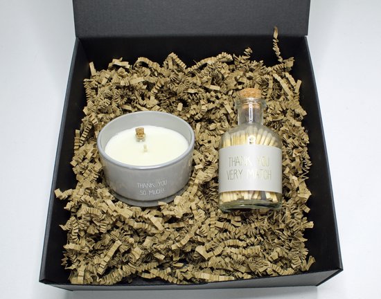 Giftbox Thank you very Match - bedank cadeau - kaars - cadeau moederdag - cadeau kerst