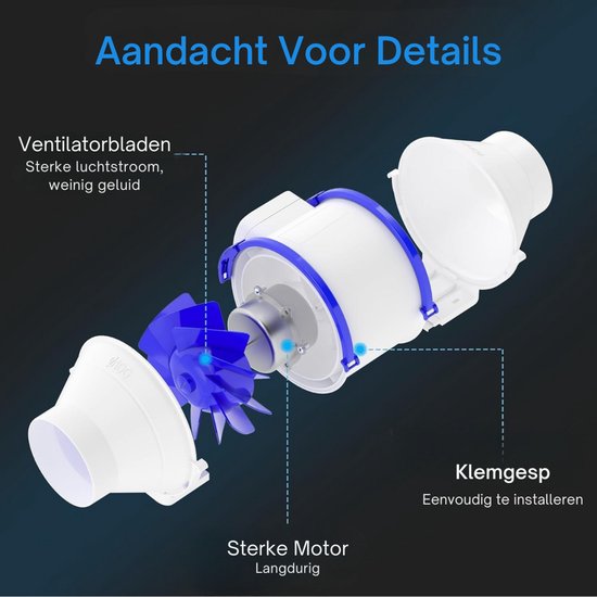 LifeStages - Afzuiging Kweektent - Buisventilator - 100mm - Rookafvoer