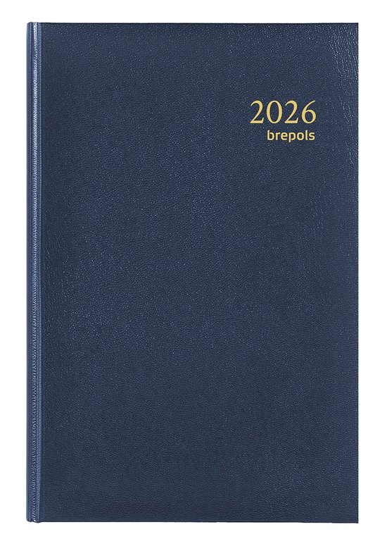 Brepols bureau agenda 2026 - SATURNUS LUXE [0.216] - LIMA - Bureau agenda - 1 dag op 1 pagina - Dagoverzicht - Blauw - 13.3 x 20.8 cm