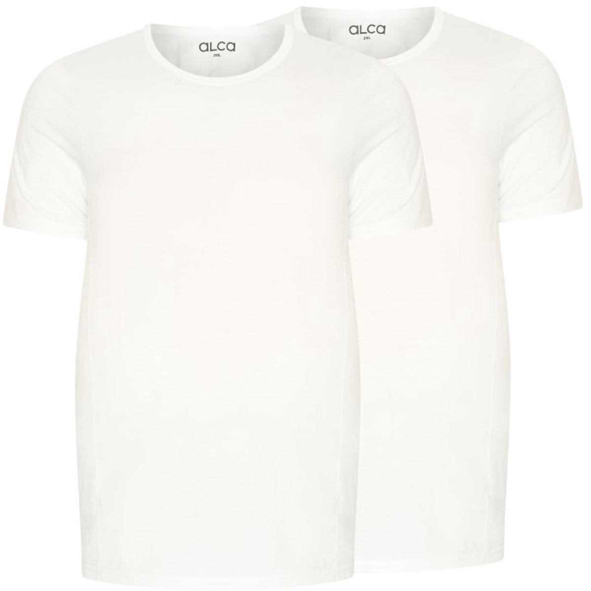 Alca Fashion - Heren T-Shirt Ronde Hals - Wit 3XL - Grote Maten - 100% Katoen - 2-Pack