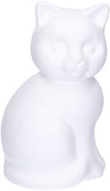 Rayher hobby Piepschuim dieren poes/kat - wit - 23 cm - zelf decoreren