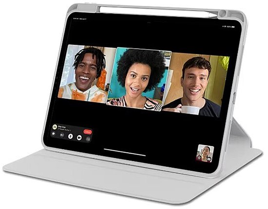 Étui de protection en cuir PU gris pour iPad 10,2" et 10,5"