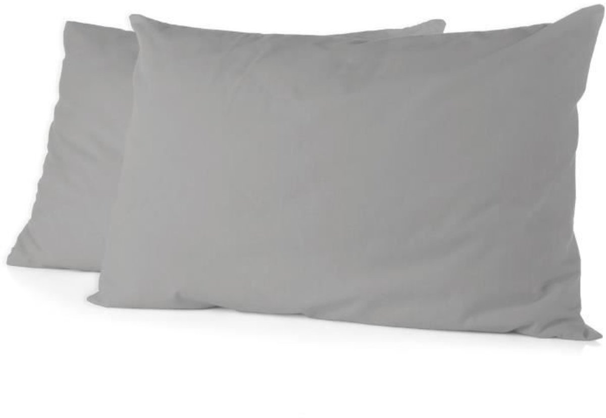 Set van 2 kussenslopen - HOME LINGE PASSION - 50 x 70 cm - Lichtgrijs