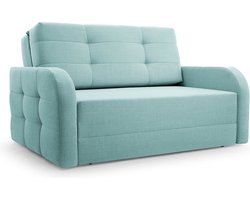 Porto 120 - Slaapbank - Compact en Multifunctioneel - 141 x 100 x 90 cm - Eenvoudig Uitklapbaar & Decoratieve Stiksels - Lichtblauw (BRAGI 80)