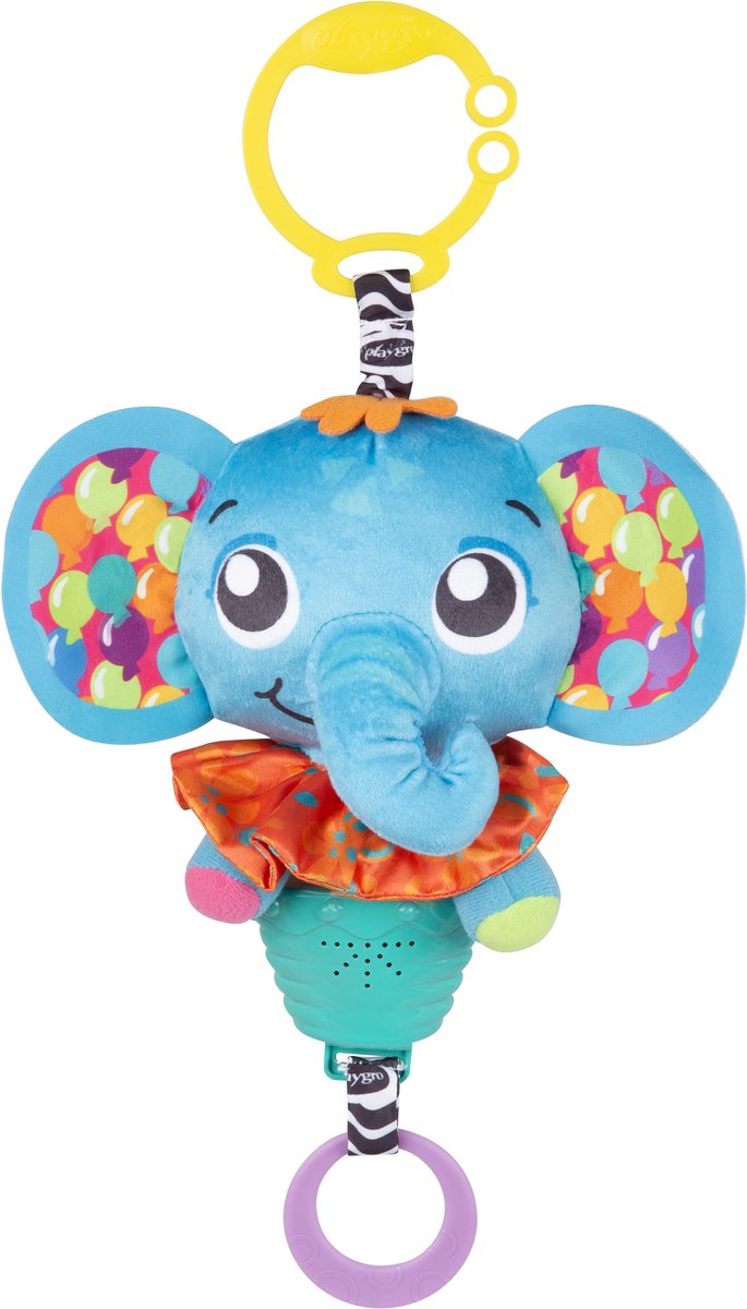 Playgro Musical Pullstring Elly Elephant - Hangspeeltje - -Speelgoed Baby - Speelgoed 1 jaar - Kinderwagenspeeltje - Baby speelgoed - Kinderwagenaccessoire - Buggyaccessoire- Educatief Speelgoed - Knuffeldier - Baby speelgoed met muziek van Playgro — afbeelding 3