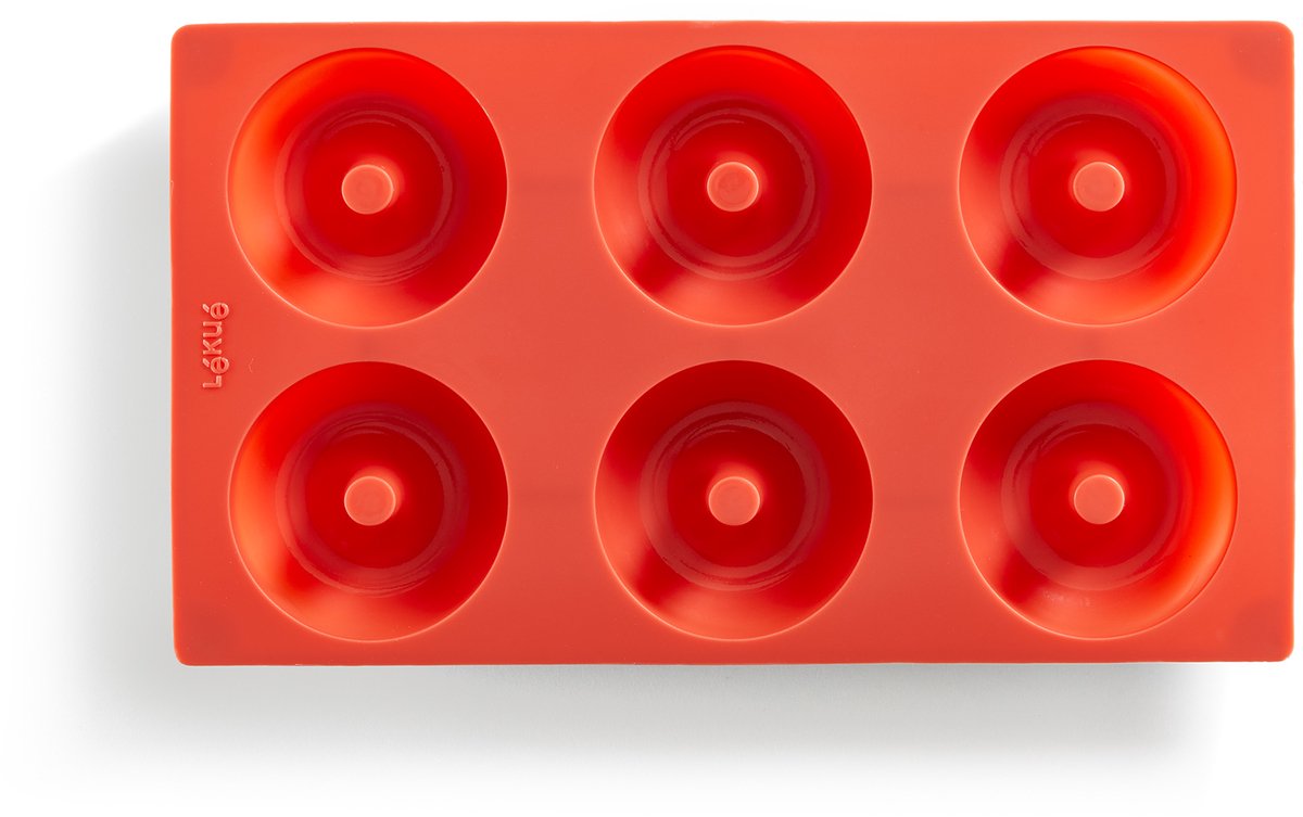 Lékué Bakvorm 6 Donuts of Bagels - Siliconen - Red
