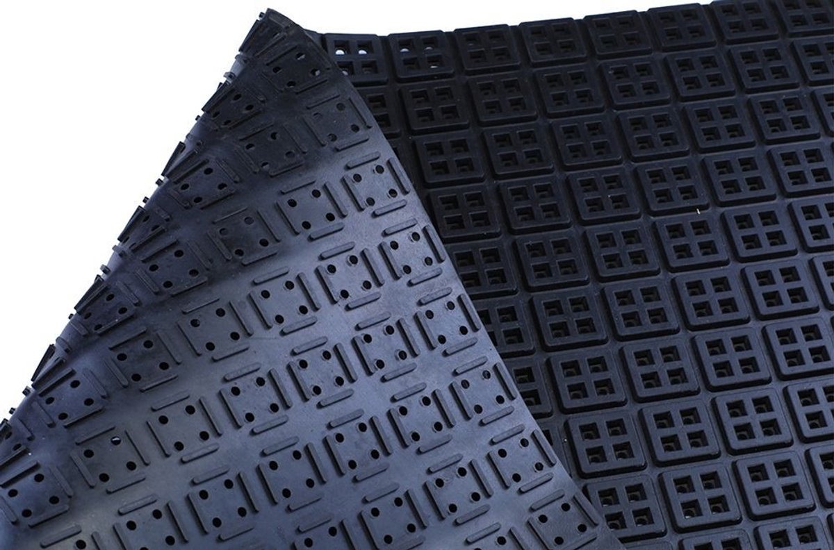 Rubbermat vierkant motief - 150x200 cm - 10 mm