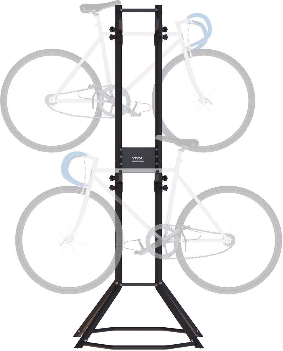 VEVOR Fietsenrek, Verstelbare Armen, Zachte TPR-Vulling, Totaal Draagvermogen Van Maximaal 260 kg, Voertuigcapaciteit 4 Fietsen, Koolstofstaal Constructie