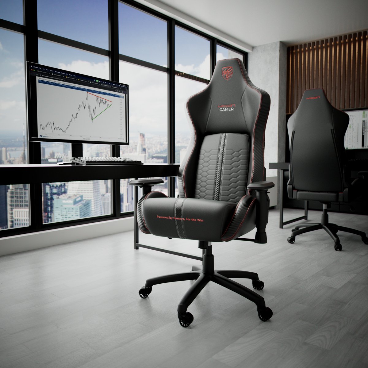 Luxe HICON Pulse Havoc Gaming Chair Ergonomisch Rood - afbeelding 3