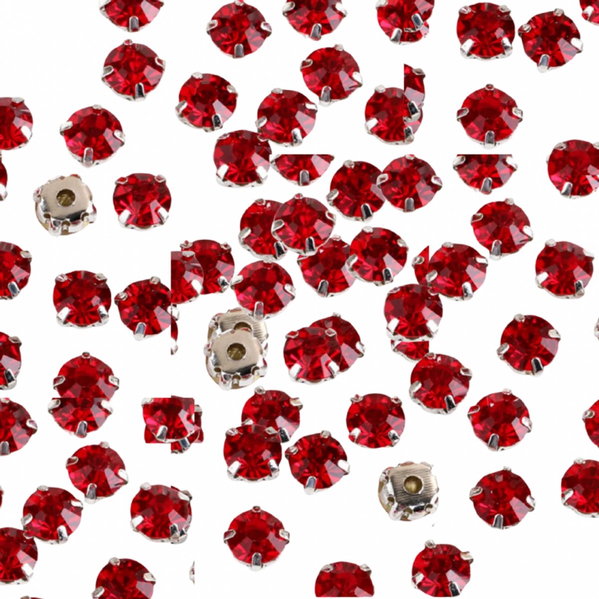 75 rode naai steentjes 6 mm - Charme Bijoux