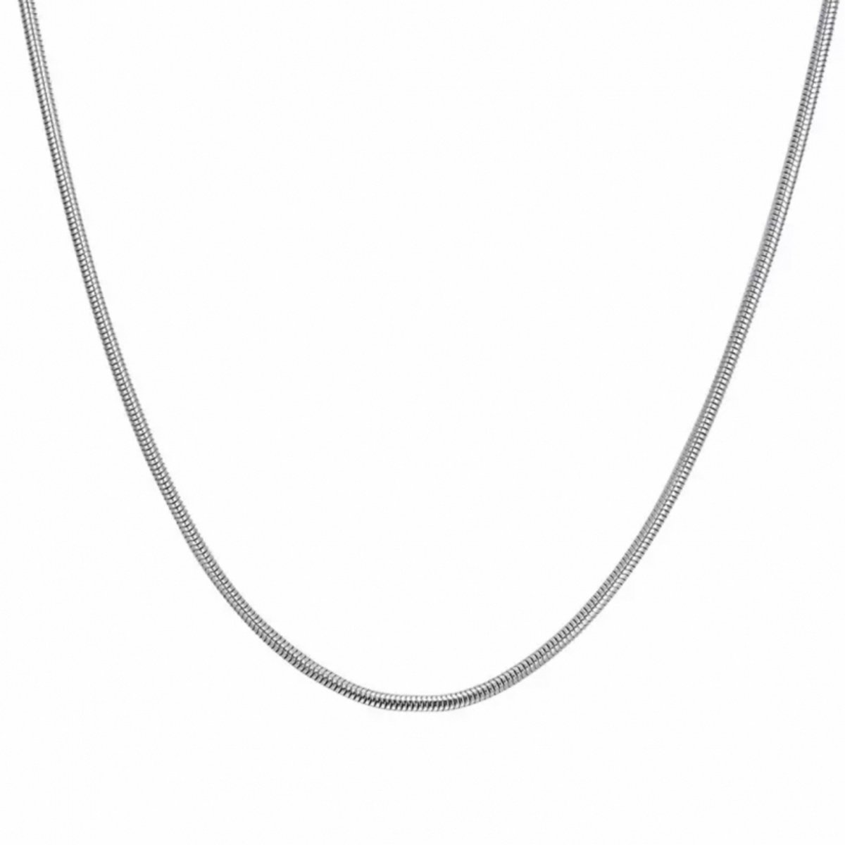 basic Snake ketting-50 cm- Zilverplating nikkelvrij-2 mm- Charme Bijoux