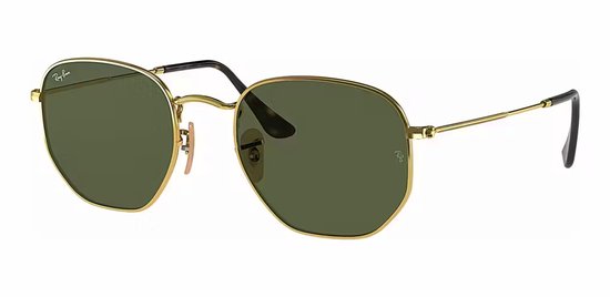 Ray Ban RB3548N 001 Hexagonal Flat Lenses Goud – Metaal – Groen Klassiek G-15 – 51mm