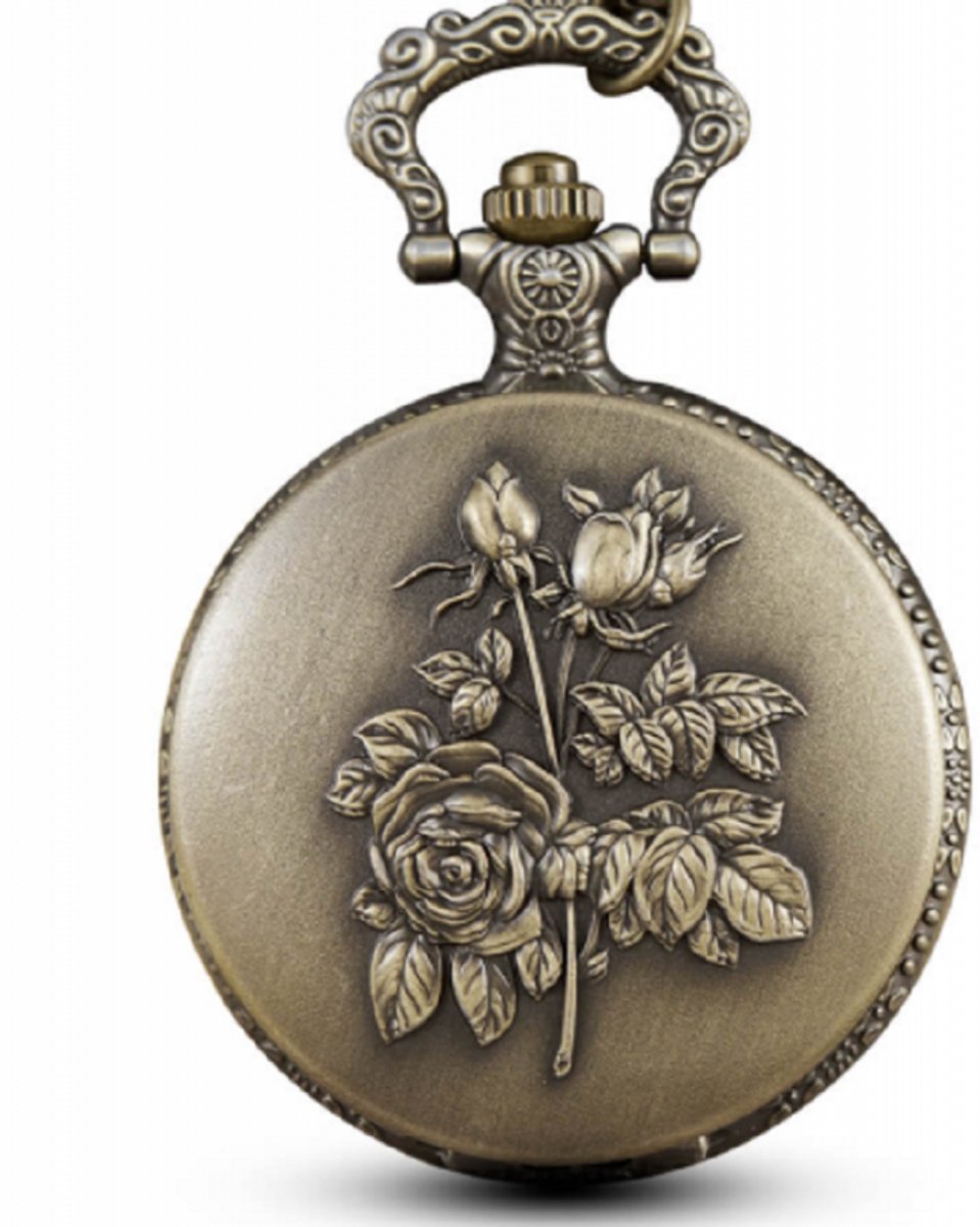 Ketting horloge -brons bloemen Maxima - Charme Bijoux