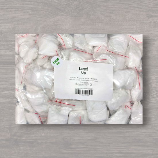 Chaussettes jetables LeafUp® - Chaussettes jetables - Soquettes - Wit - 100 paires - taille 43-50