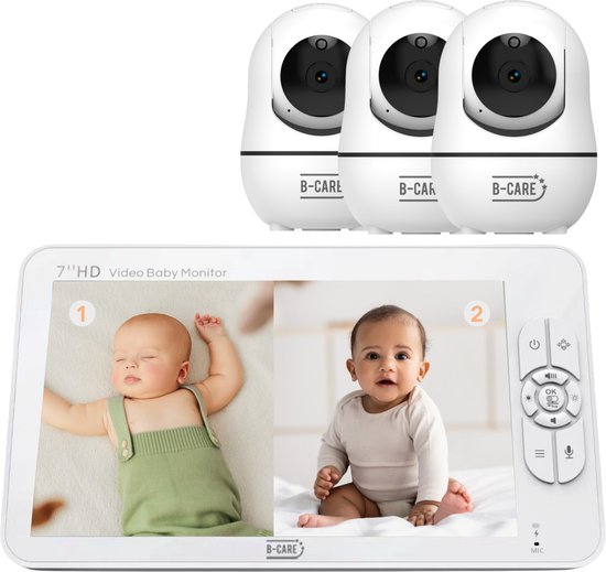 B-Care Sparkle Ultimate – Babyfoon Met 3 Camera’s – 7.0 Inch HD