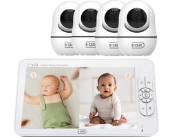 B-Care Sparkle Ultimate - Babyfoon Met 4 Camera´s - 7.0 Inch HD Baby Monitor - Split Screen - Zonder Wifi en App