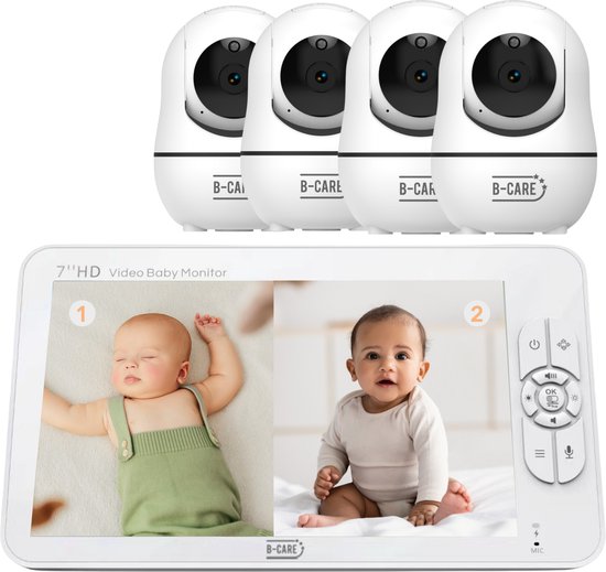 B-Care Sparkle Ultimate – Babyfoon Met 4 Camera’s – 7.0 Inch HD
