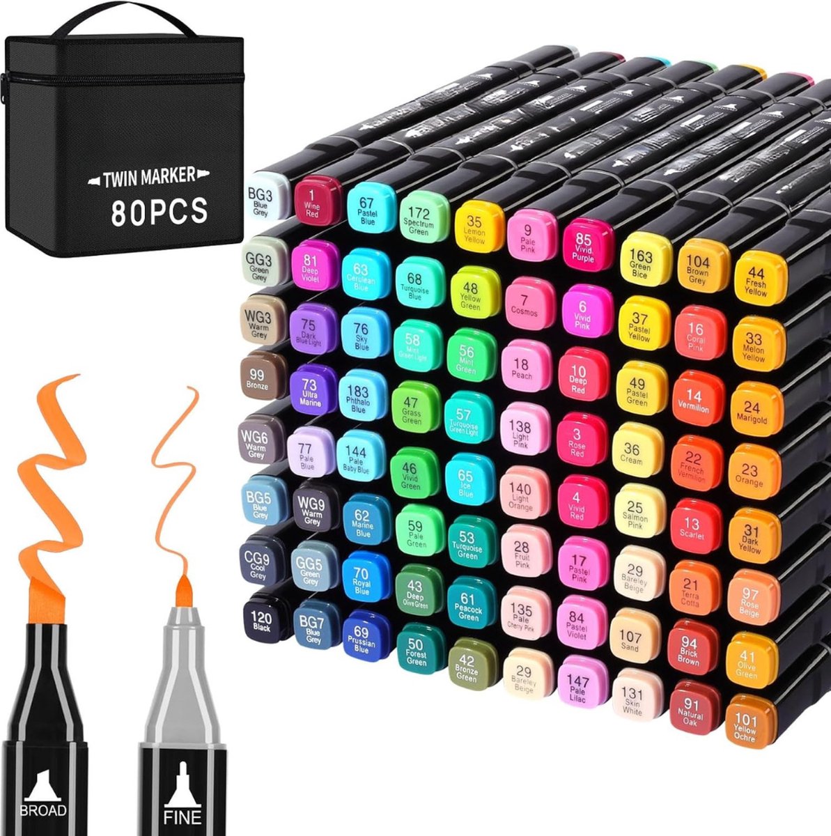 Twinmarkers Alcohol - Alcohol Markers - Markeerstiften - Kleurstiften - Dual-Tip Markers