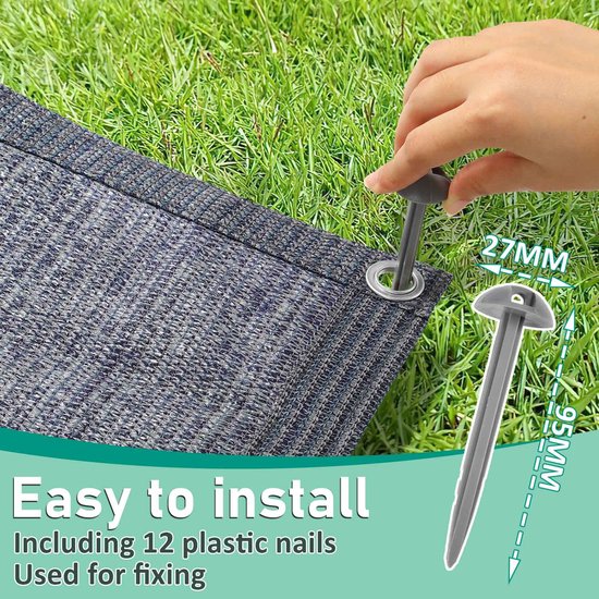 Voortent tapijt Antraciet campingtapijt Voortenttapijt - 250*350cm tent tapijt - Tenttapijt - HDPE Tapijt van Merkloos — afbeelding 2