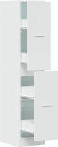 vidaXL - Armoire à pharmacie - 30x41x144,5 - cm - décoré - bois - brillant - blanc
