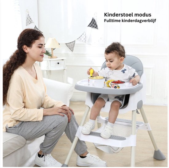 Verkoop Nederland® - baby - hoge stoel - 6 tot 36 maanden - 2-in-1 met voetensteun - afneembare dubbele lade - gemakkelijk schoon te maken van VER — afbeelding 4