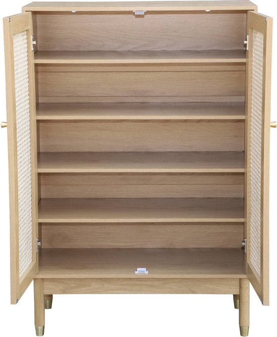Rotan kast schoenenkast voor entree slanke opslag schoenenrek organizer, met 2 flip/3 flip down opbergplanken, moderne entree houten schoenenkast voor sneakers, leren schoenen, hoge hakken, pantoffels