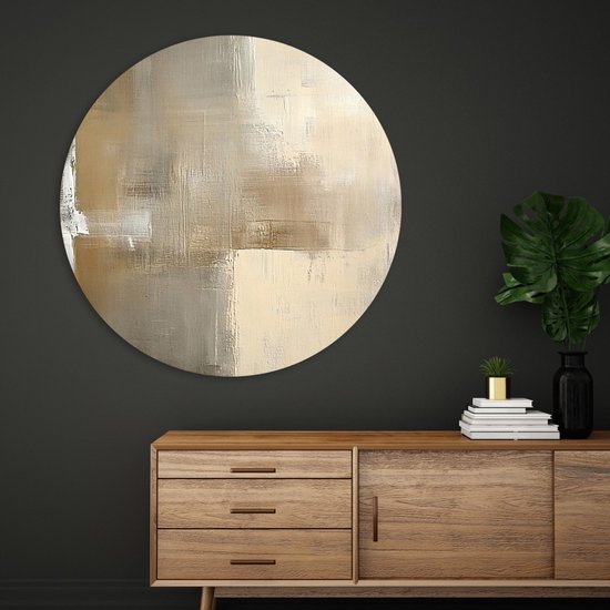 Saammp Forex Wall Circle - Beige - Simple - Oeuvre abstraite - Ø 50 - Cercle mural - Cercle de Décoration murale - Décoration murale murale Salon - Décoration chambre - Peinture ronde