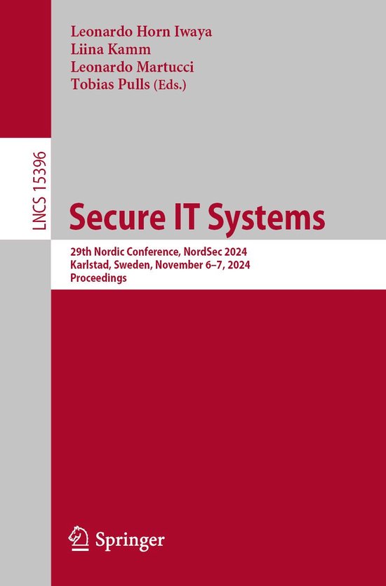 Lecture Notes in Computer Science 15396 - Secure IT Systems - cover