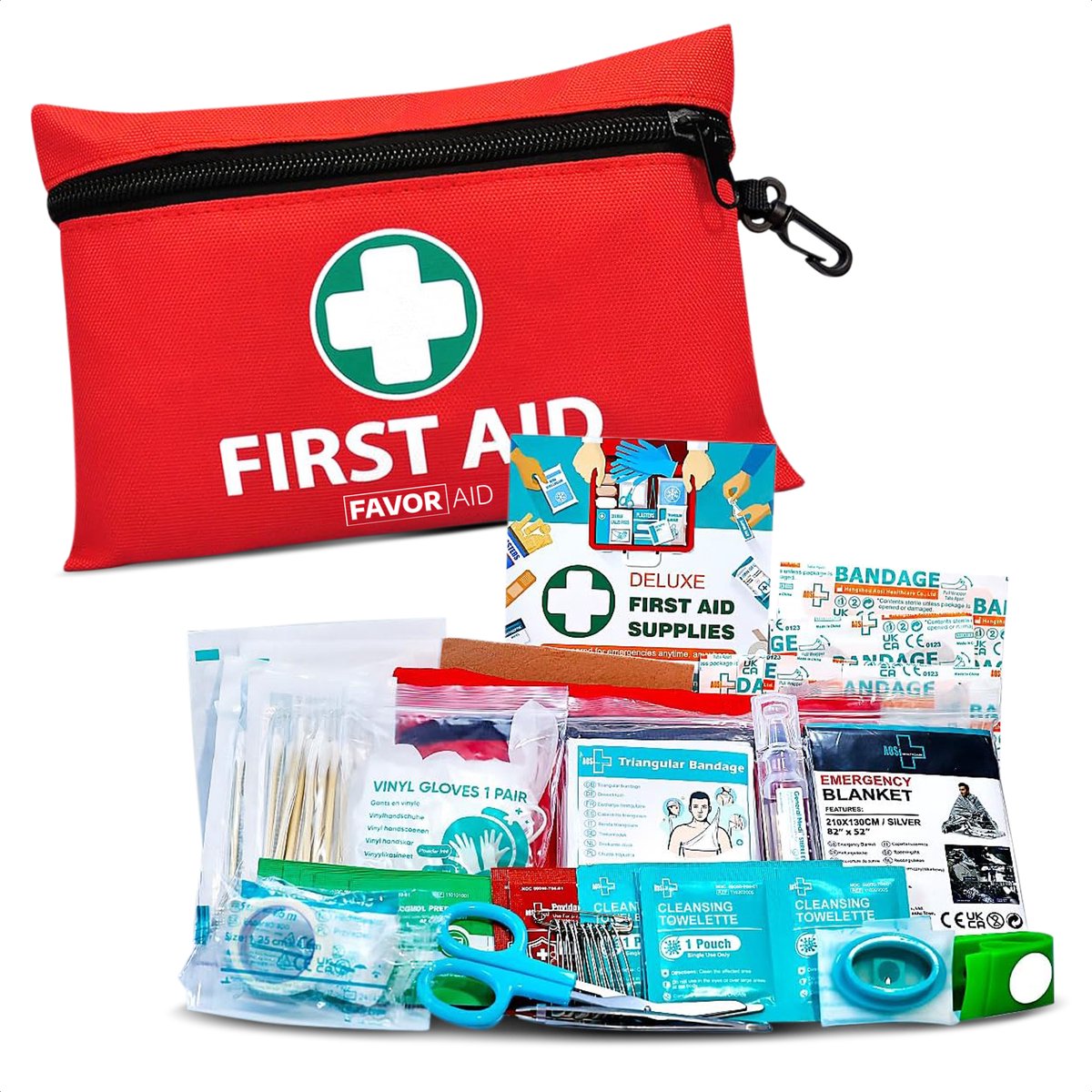 FavorAid 110-delige EHBO kit - ehbo koffer - verbanddoos - verband - noodpakket - ehbo voor Thuis, Auto en Reis - First aid kit met pleisters - verbandtrommel