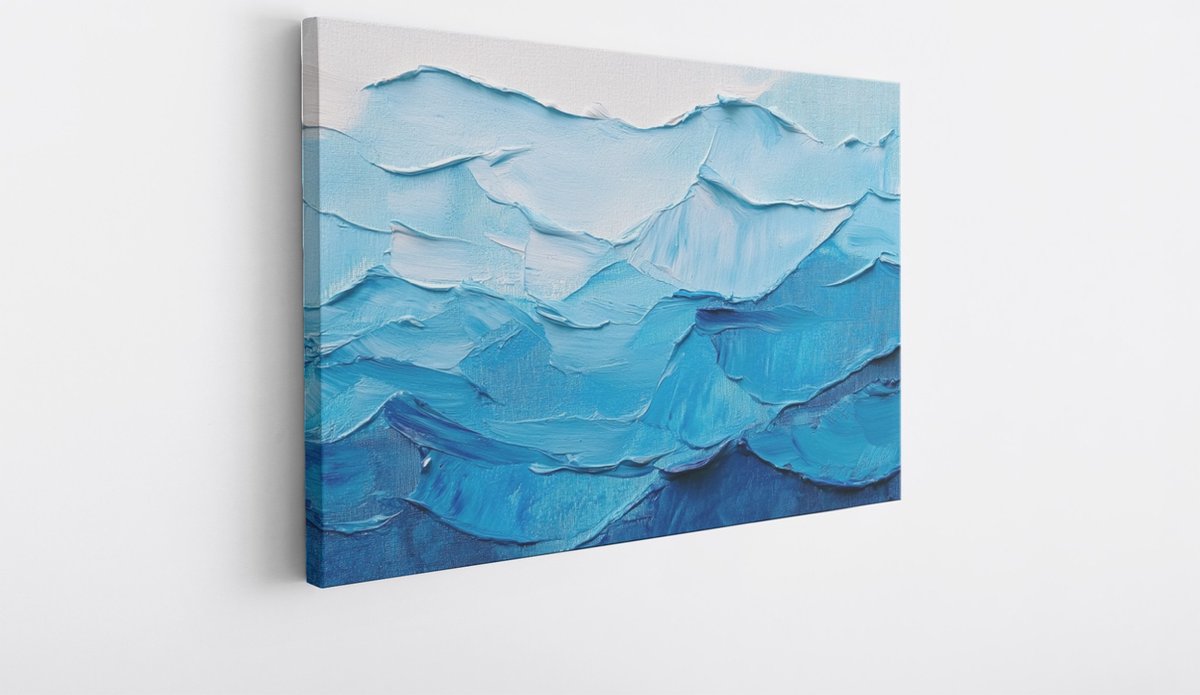 Saammp Canvas Schilderij - Grof verf - Abstract - 120x80 - Foto op canvas - Wanddecoratie - Muurdecoratie Woonkamer - Slaapkamer decoratie - Canvas Print Multicolor