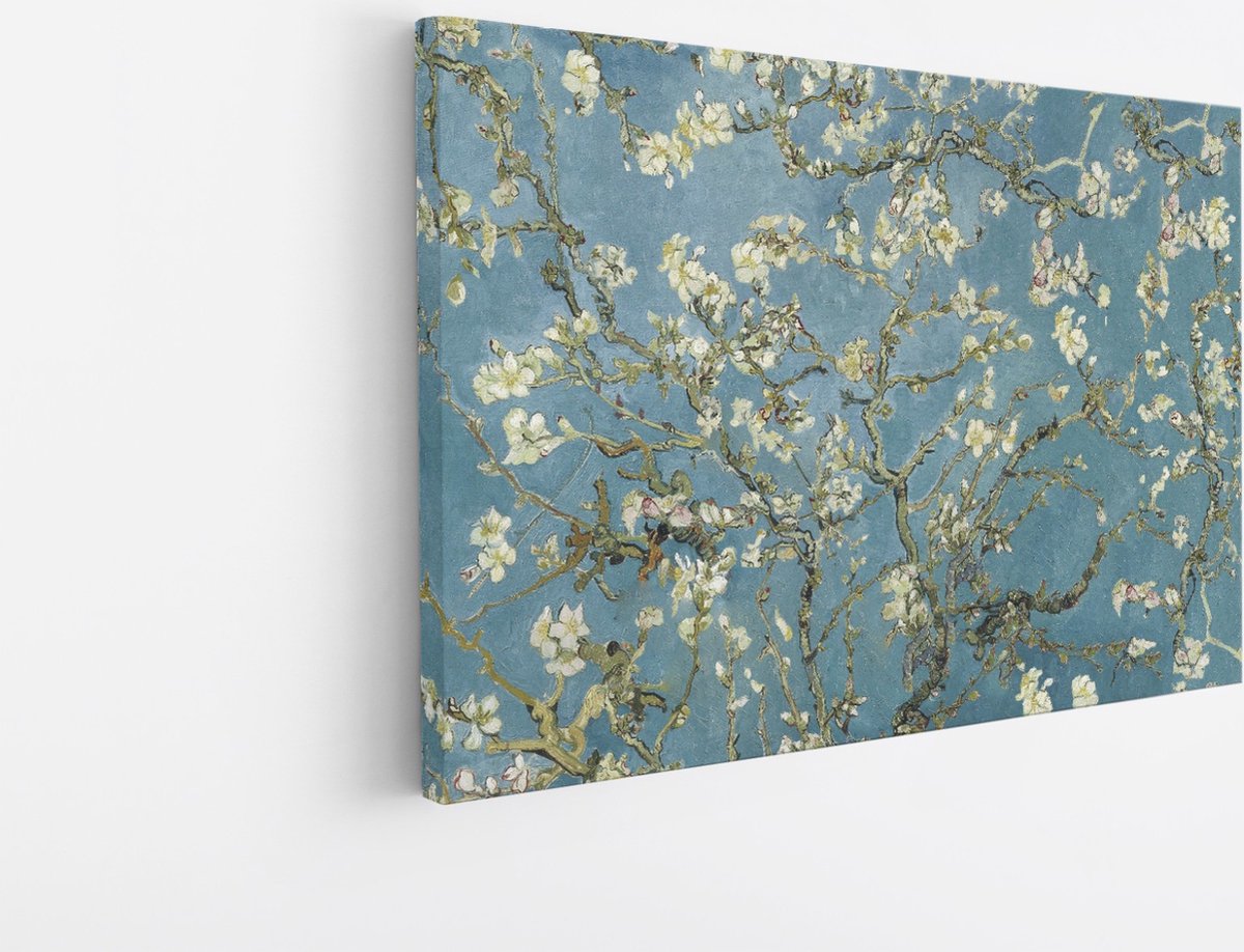 Saammp Canvas Schilderij - Amandelbloesem - Van Gogh - Oude Meesters - 40x30 - Foto op canvas - Wanddecoratie - muurdecoratie Woonkamer - Slaapkamer decoratie - Canvas Print Multicolor