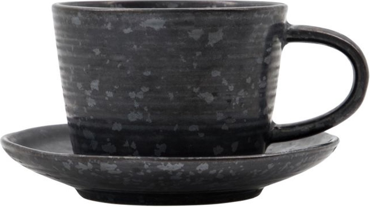 House Doctor Kop en schotel zwart 13cm