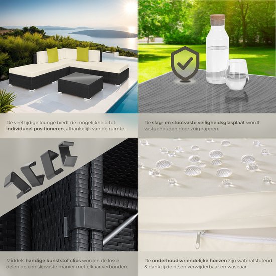 tectake - Ensemble de sièges en osier Paris, variante 2 noir Réf .: 403830