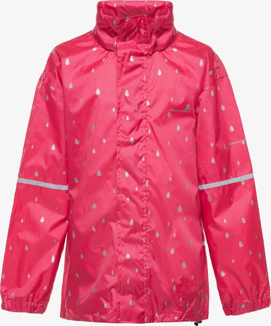 Mountain Peak kinder regenjas - Roze - Met capuchon - Ritssluiting - Maat 170/176