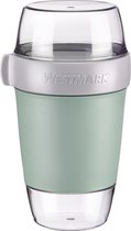 Westmark Lunchpot, groot, met 3 lekvrije compartimenten: 350 ml + 600 ml + 200 ml, kunststof, natuurlijk BPA-vrij, muntgroen/grijs/helder, 5287226M