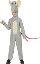 Fiestas Guirca Verkleed dierenpak muis - grijs - 2-delig - Carnaval kostuum - voor kinderen 110/116