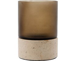 House Doctor Windlicht Rivo bruin 10cm