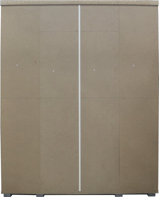 Armoire Interiax «Mila» – 4 Portes, 1 cintre et 6 Étagères | Blanc | 183x160x52cm