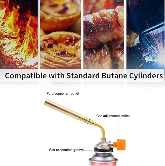 Soldeer brander soldeerbrander soldeerpistool gasbrander met regelbare vlam incl 1 190 gr gasfles kopen? | Korting tot 9