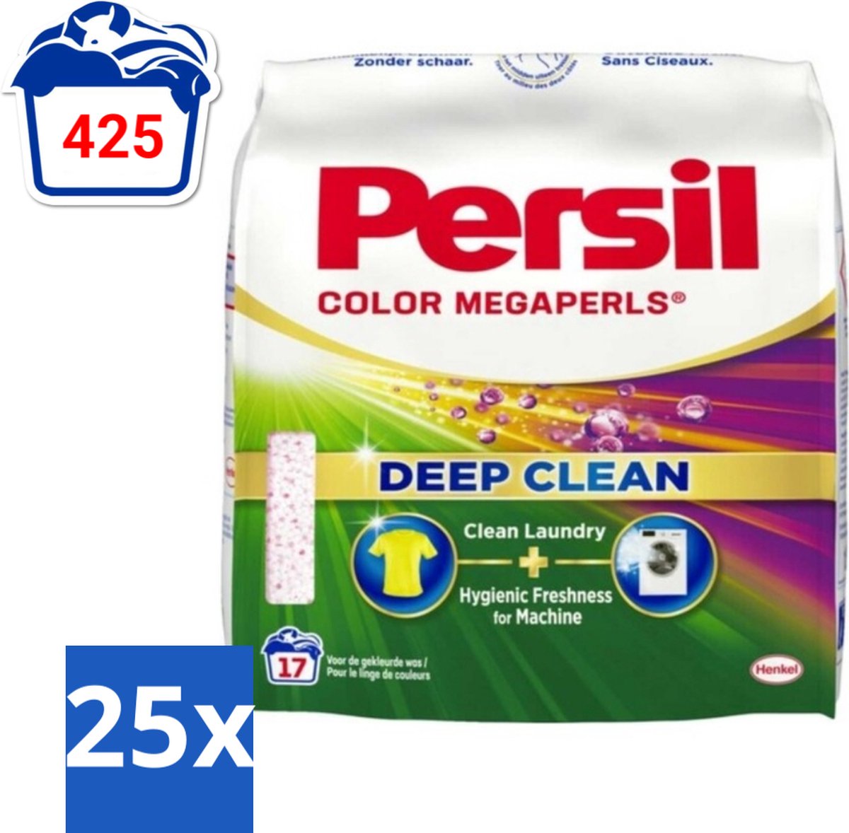 25 x Persil Color Megaperls - Deep Clean - Waspoeder - Gekleurde Was - 17 Wasbeurten - Voordeelverpakking - 25 stuks