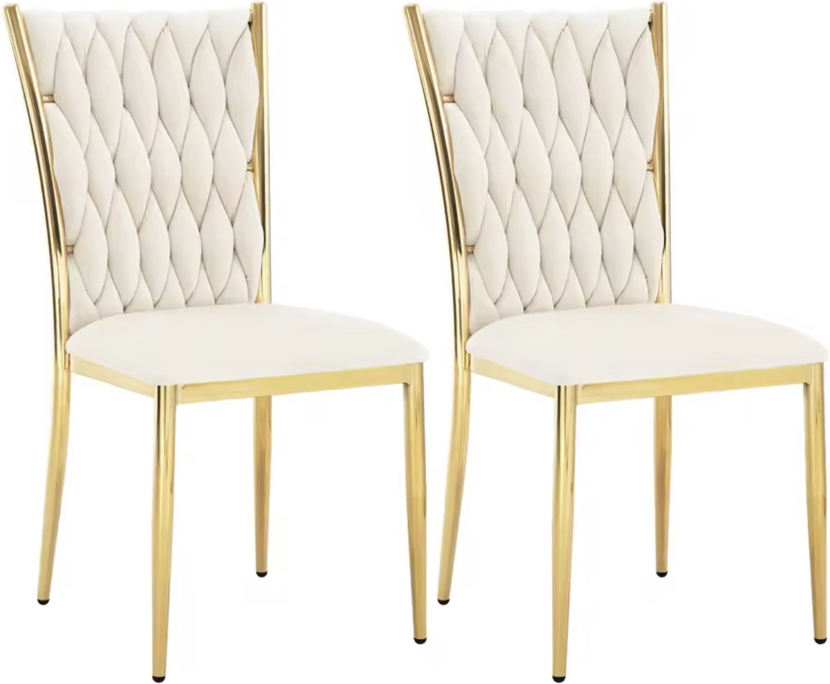 J&R Eetkamerstoel - Set van 2 stoelen - Fluwelen eetkamer stoel - Eetkamerstoelen - Eettaf