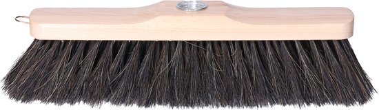 Zachte bezemkop - zwart - 28 cm - hout - binnen gebruik - Incl. metalen schroefdraad - kamerbezem - binnen bezem van Sorbo — afbeelding 2