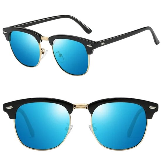 Fako Fashion® - Club Style Zonnebril - Polariserend - Polarized - Dames - Heren - Zwart/Goud - Blauw van Fako Fashion® — afbeelding 2
