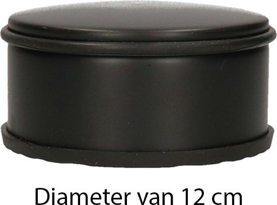 Svenska Living Deurstopper voor binnendeuren - zwart - rond - 1,2 kg - 12 x 6 cm - met rubberen rand